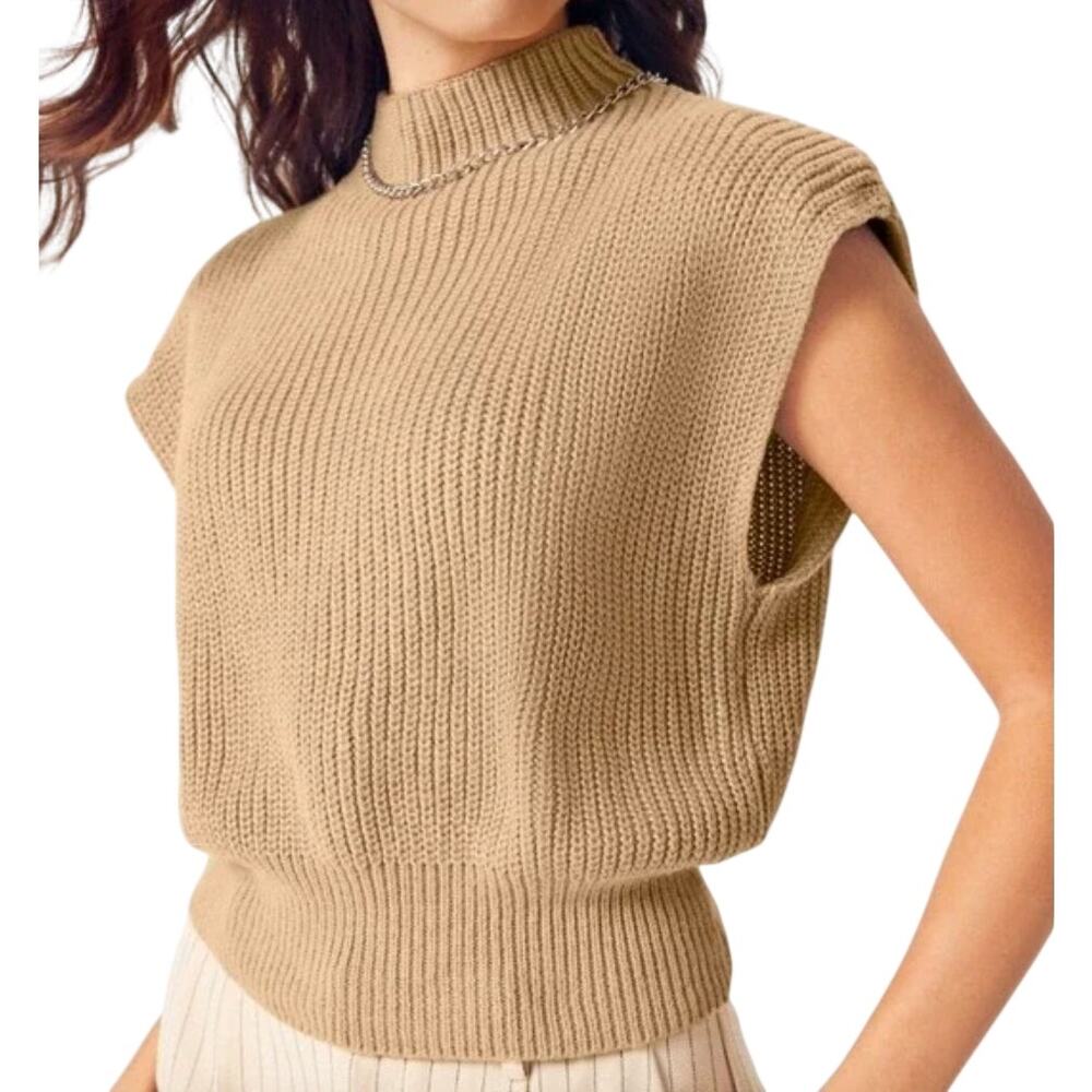 Cider Womenʼs Mock Neck Knit Sweater Vest Size Medium